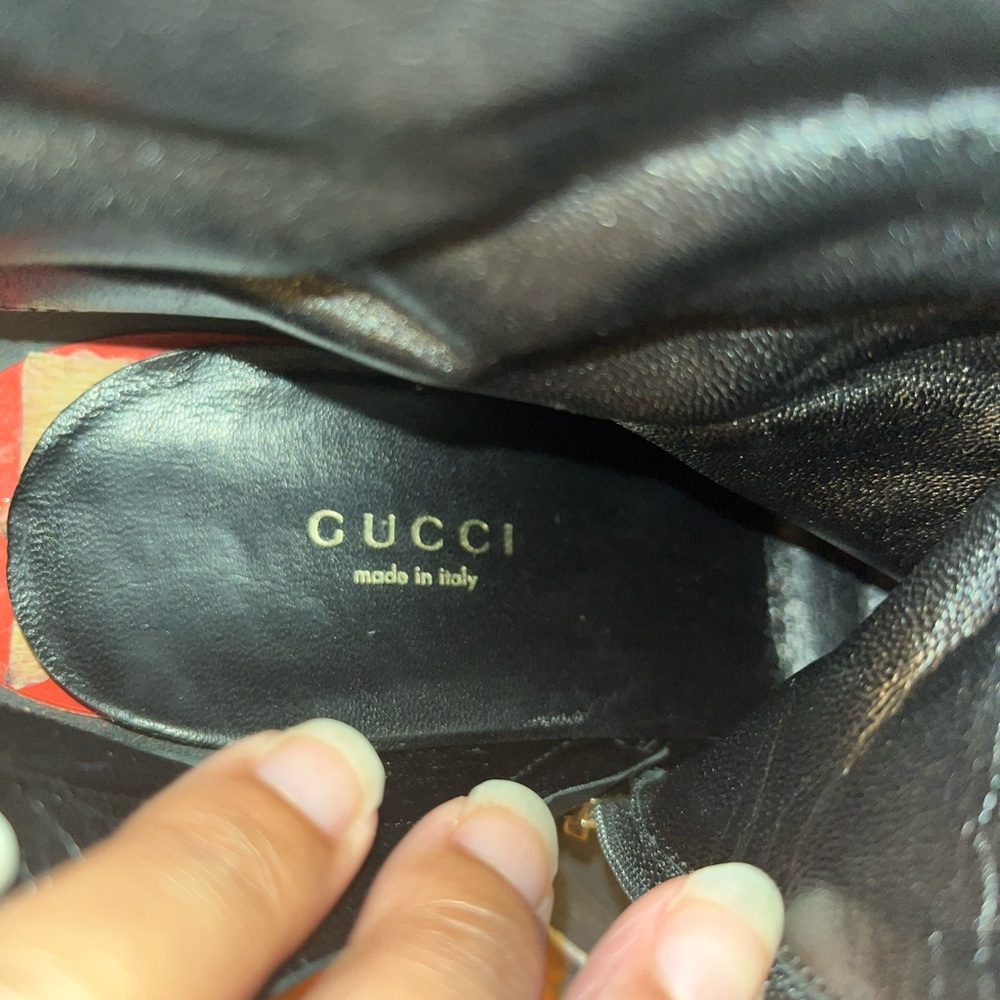 Gucci Black Heeled Boots with Platform Sole - Picture 2 of 10